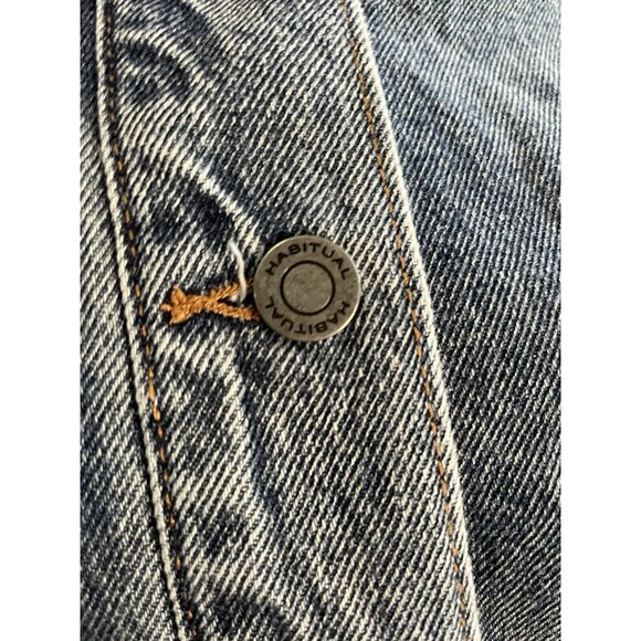 Habitual Oversized Denim Jacket Crop Short Sleeve Jacket Nordstroms SZ S - Picture 11 of 16